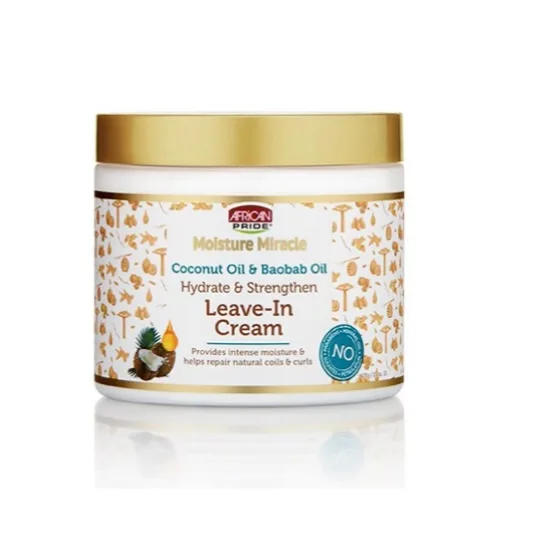 African pride moisture miracle coconut oil & baobab oil hydrate & strengthen leave-in cream