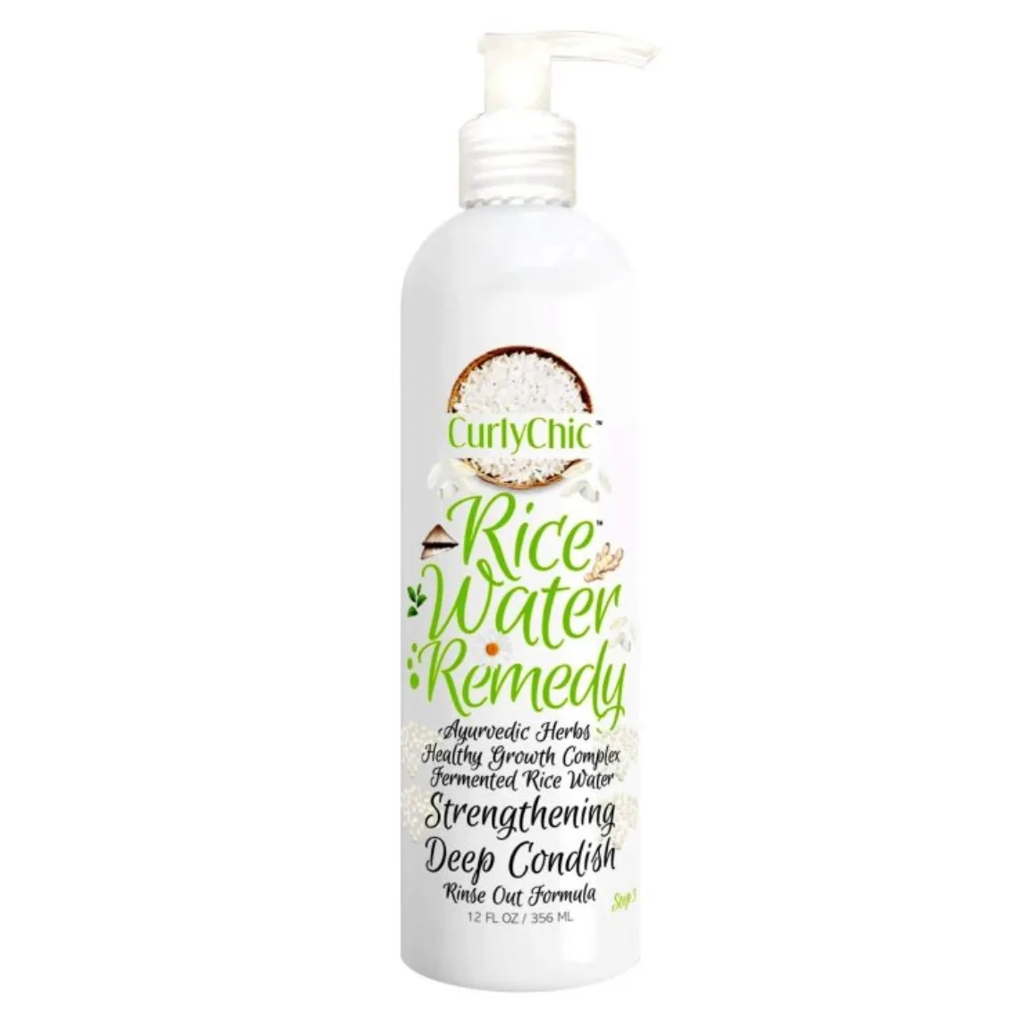 Curly Chic Rice Water Strengthening Deep Condish – 12 oz
