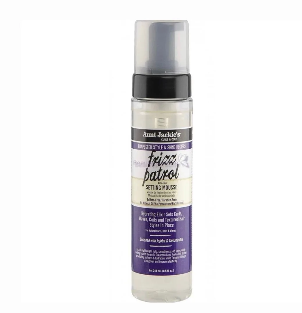 Aunt jackie's grapeseed frizz patrol anti-poof twist & curl setting mousse-8oz