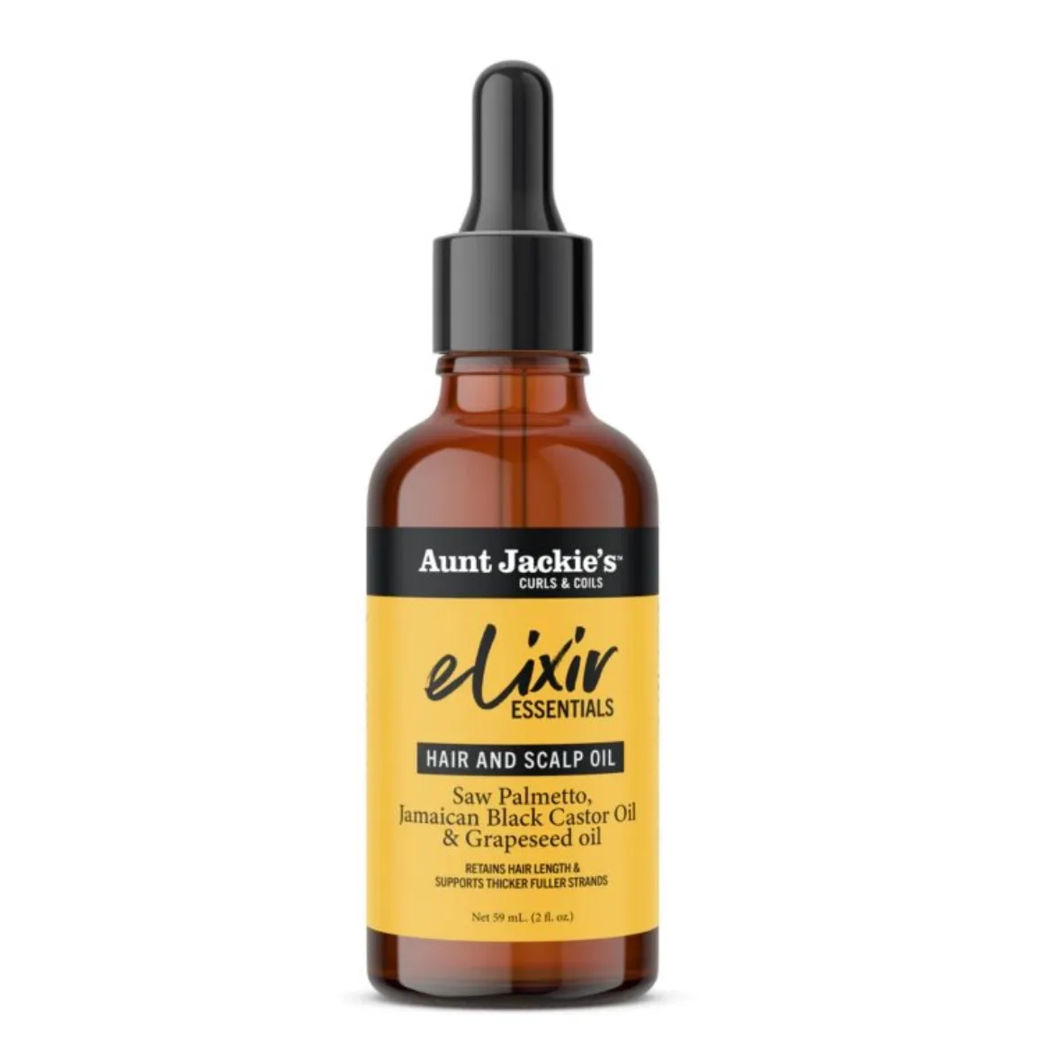 Aunt jackies's elixir essentials : saw palmetto & jamaican black castor oil hair & scalp oil