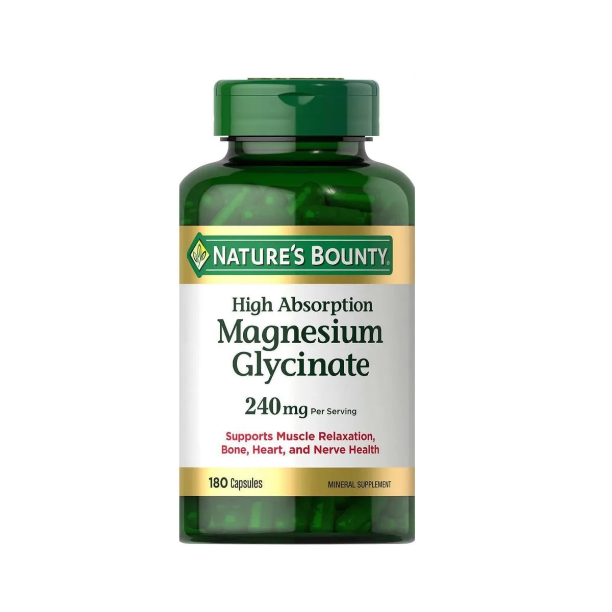 Natures bounty high absorption Magnesium glycinate 240mg-180 capsules