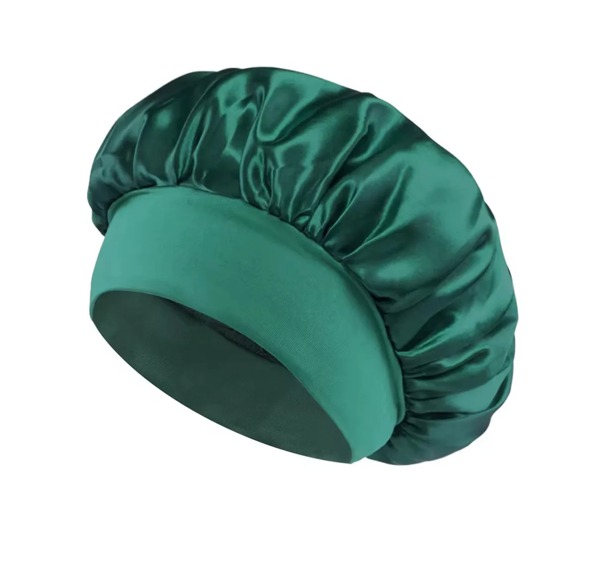Banded Satin Bonnet - Emerald
