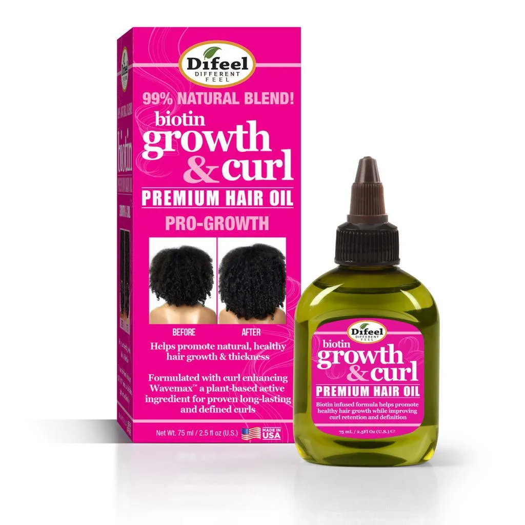 Difeel growth & curl premium hair oil- 75ml/2.5oz