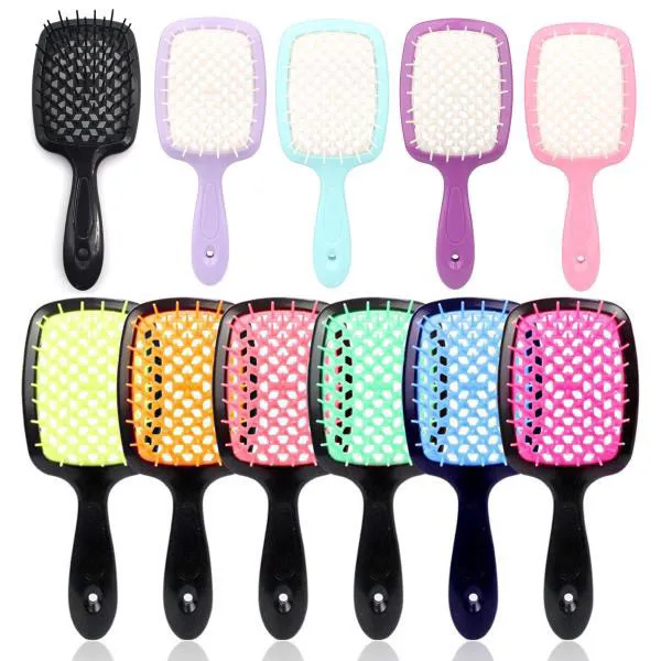 Hollow supercomb detangling brush