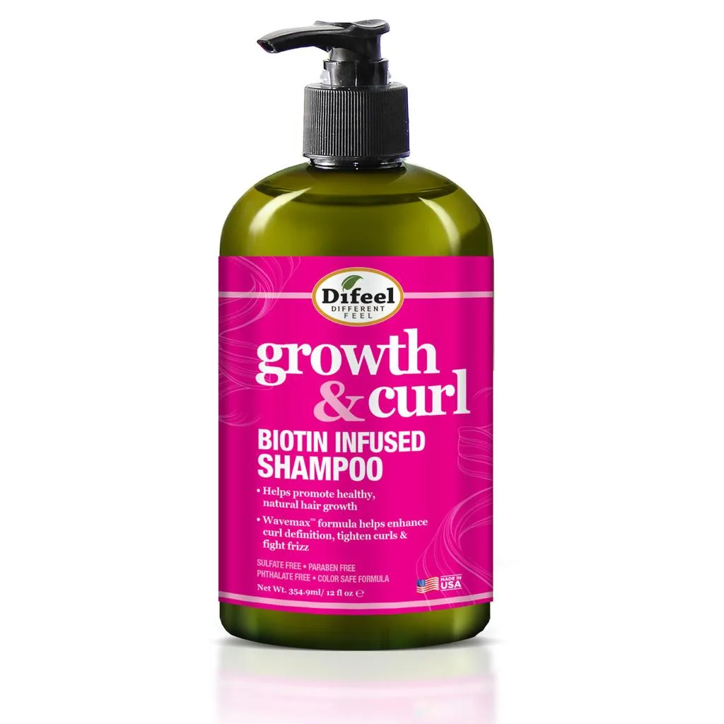 Difeel growth & curl biotin infused shampoo -354ml/12oz