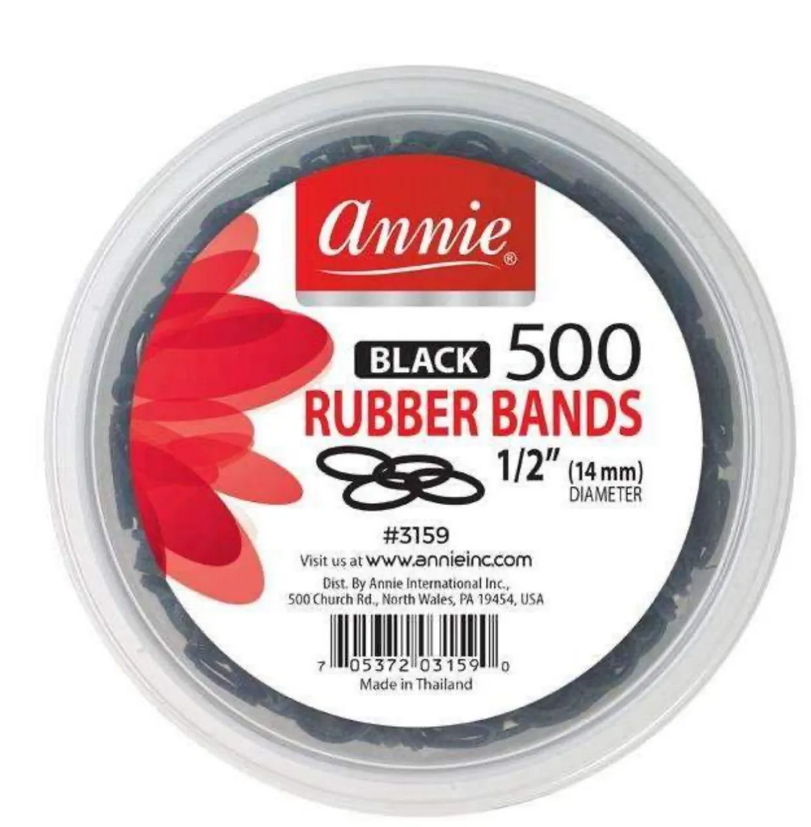 Annie Rubber Bands - Black -500pcs