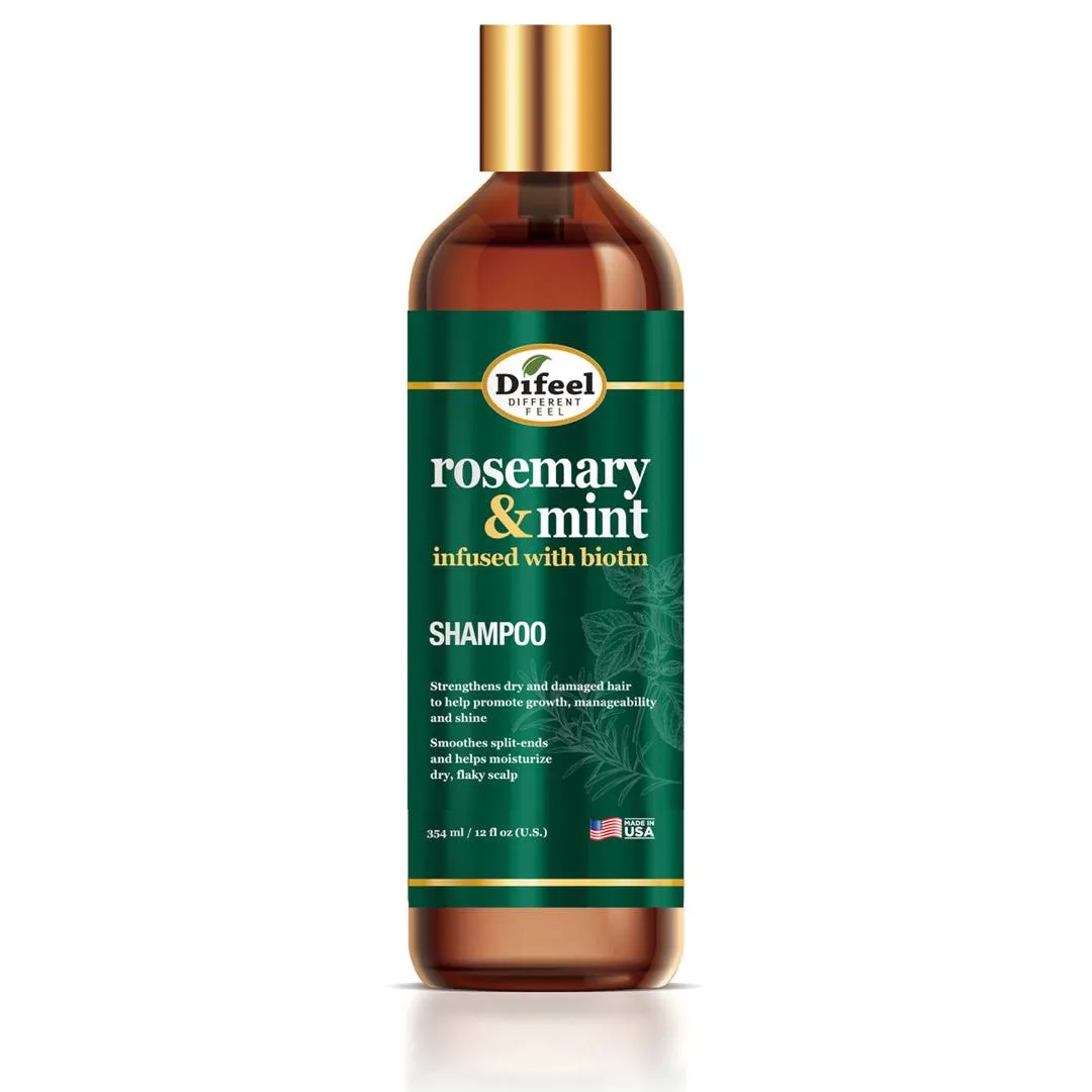 Difeel romsemary & mint infused with biotin shampoo-12oz