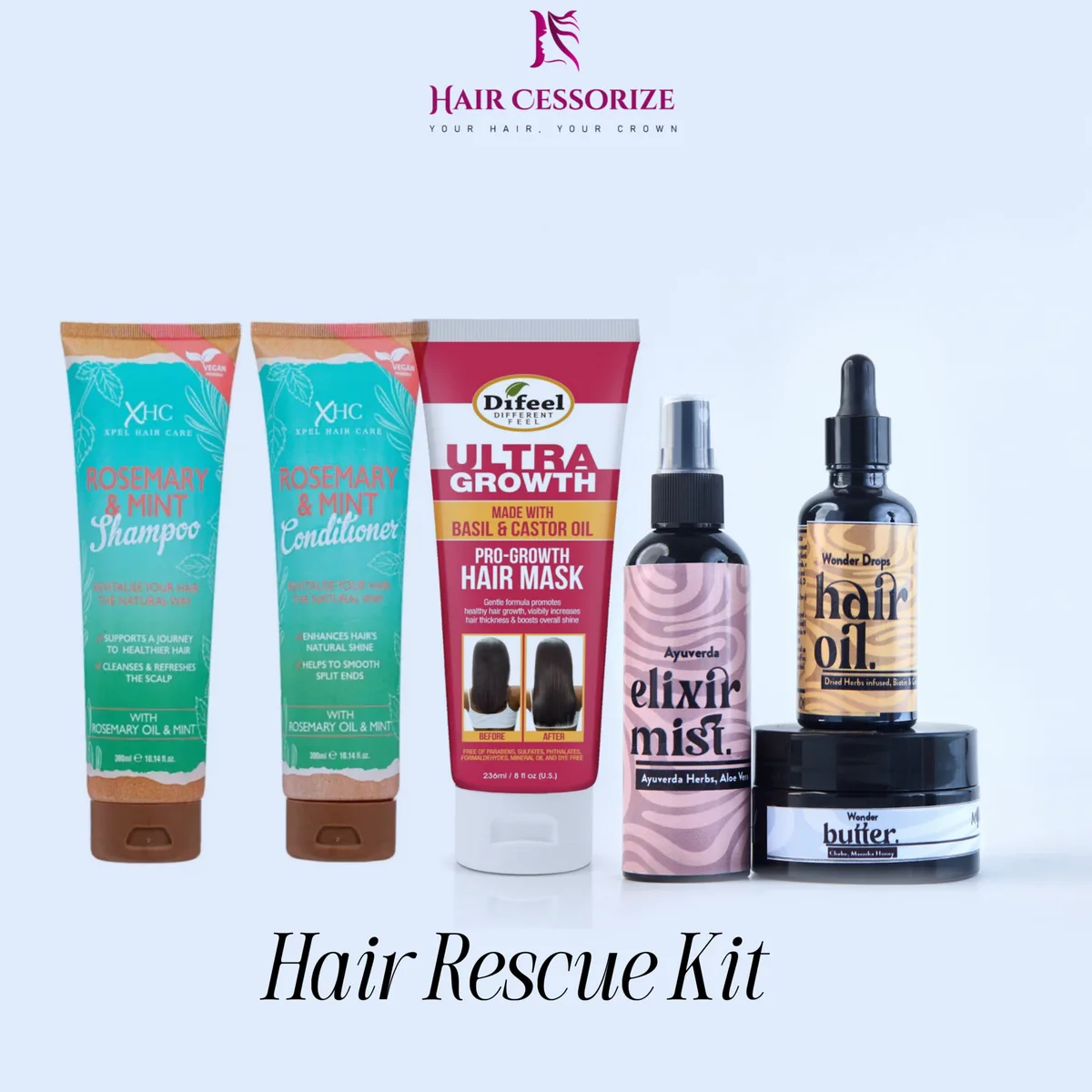 Hair Rescue kit of 6 - small set