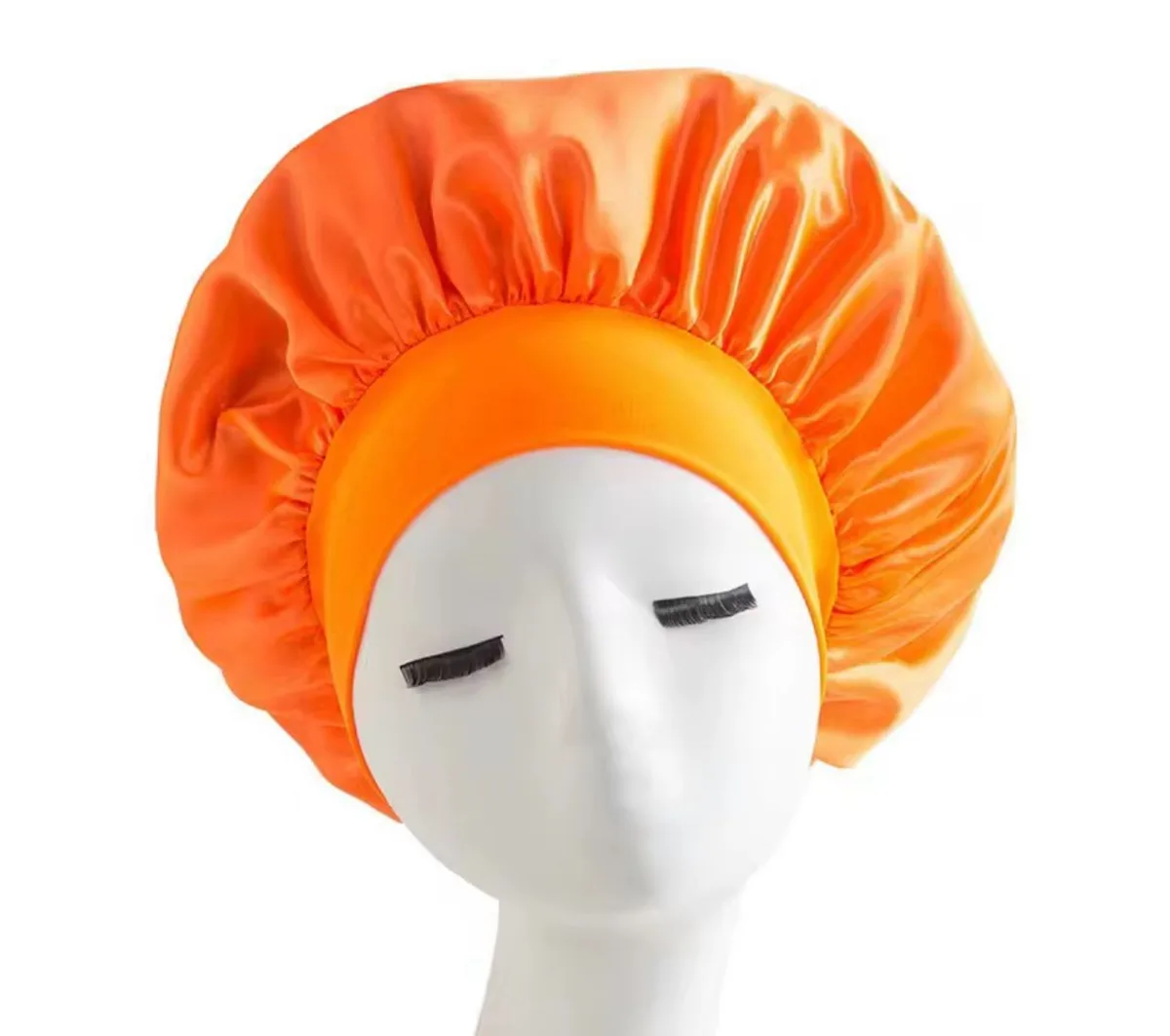 Banded Satin Bonnet - Orange