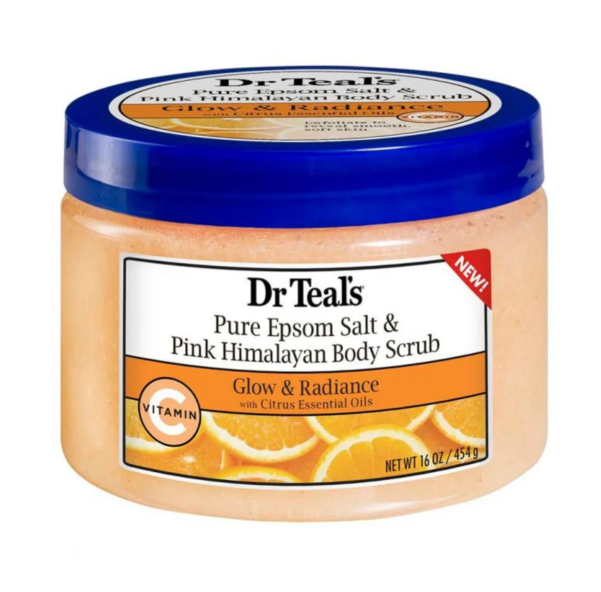 Dr Teal’s Glow & Radiance Pure Epsom Salt & Pink Himalayan Body Scrub – 16 oz.