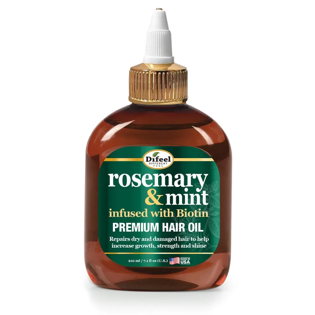 Difeel rosemary & mint infused with biotin premium hair oil - 7.1oz