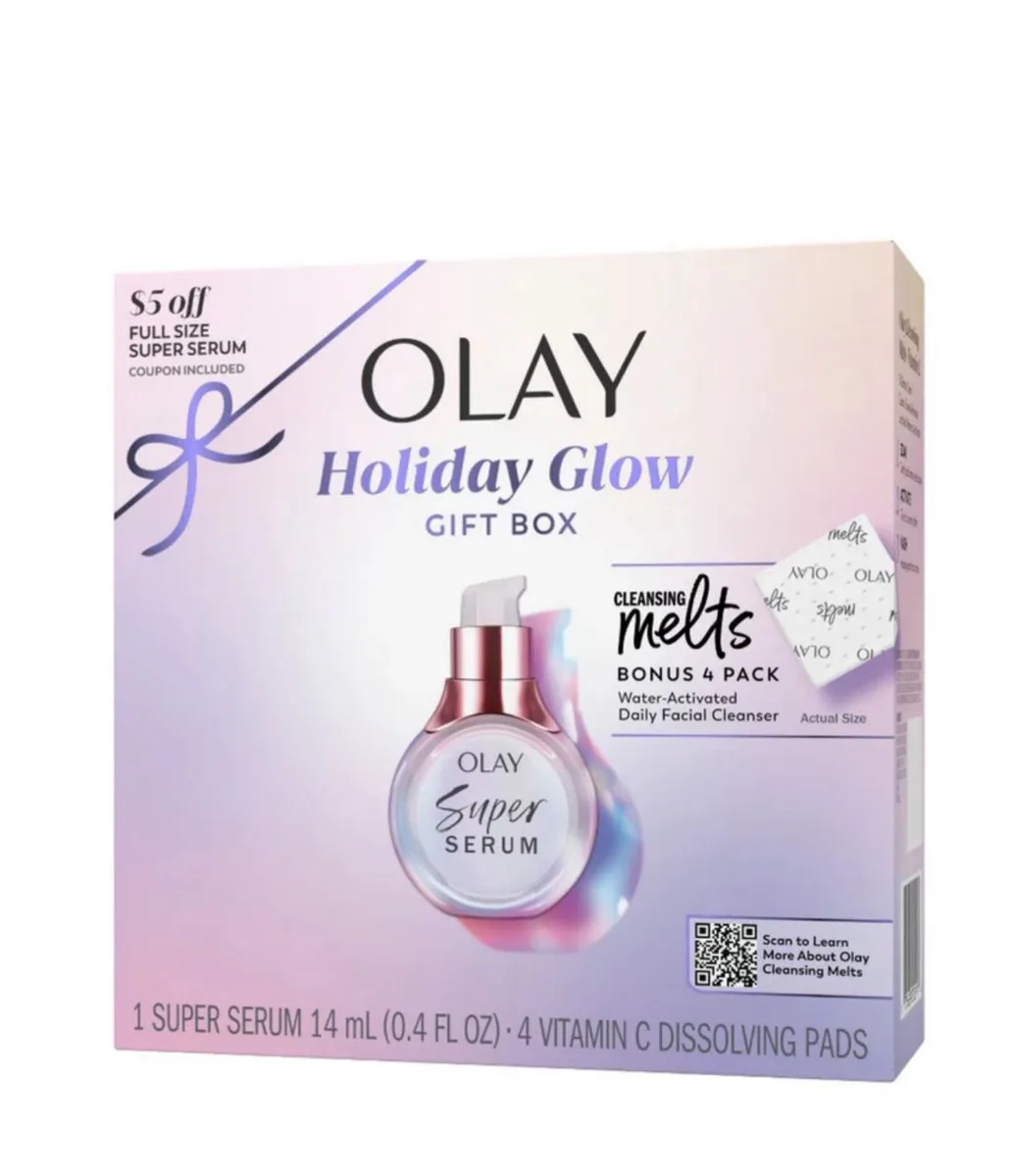 Olay Holiday Glow Gift Box - 1 super serum & 4 vitamin c dissolving pads