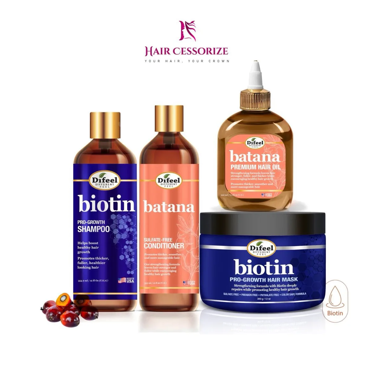 Difeel batana & biotin hair growth set of 4