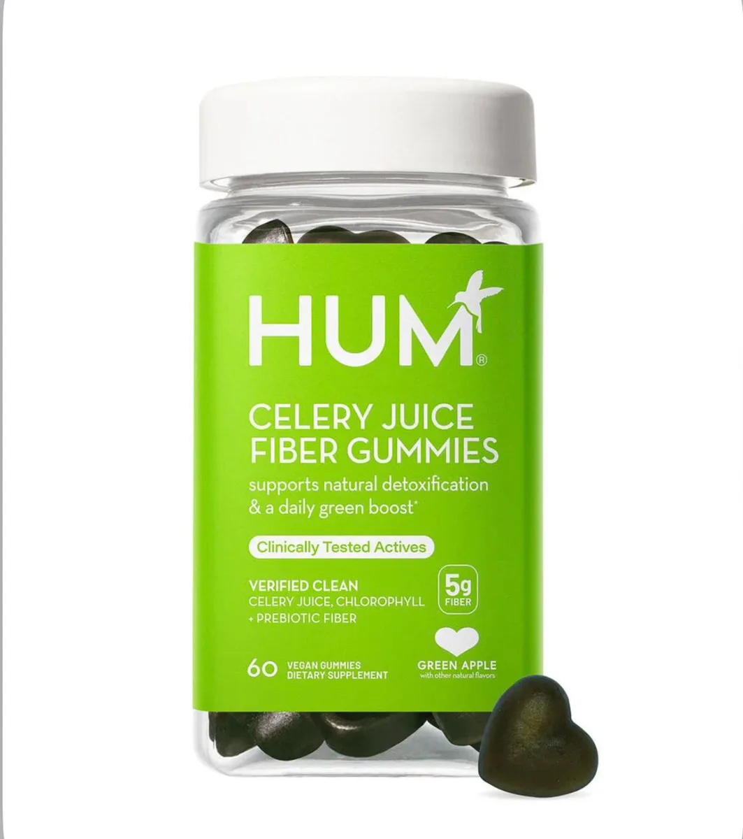 HUM Celery Juice Fiber Gummies - 60 vegan gummies