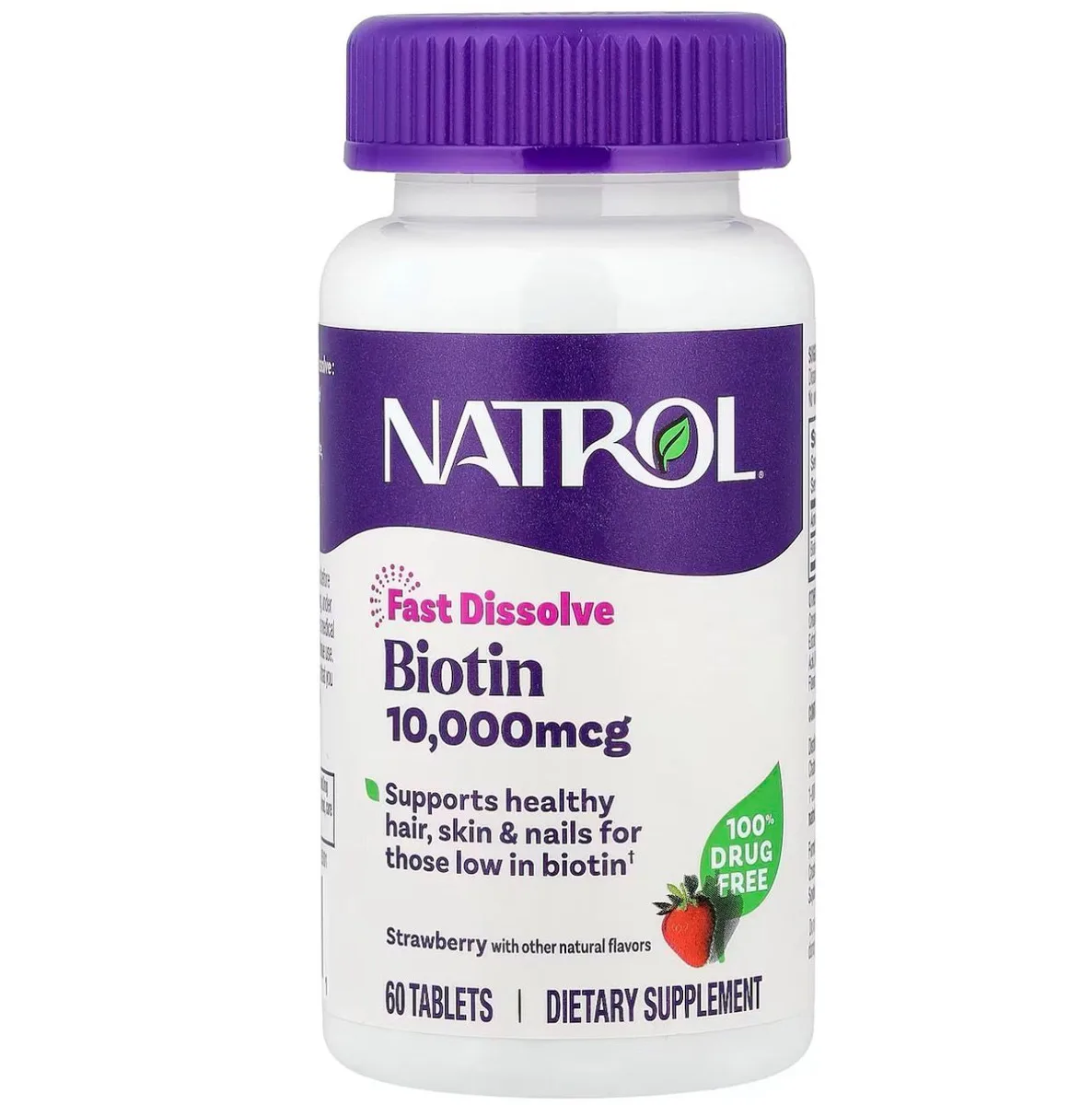 Natrol Fast Dissolve Biotin 10,00mcg - 60 tablets -strawberry flavored