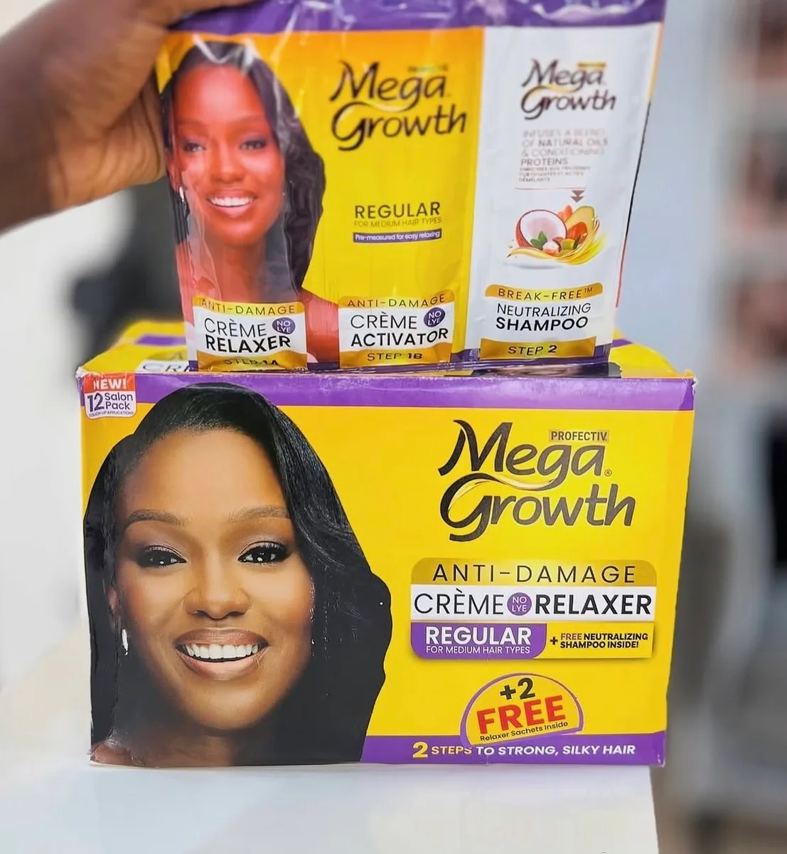 Profectiv Mega Growth Anti-Damage Creme no lye relaxer -regular - 12pk