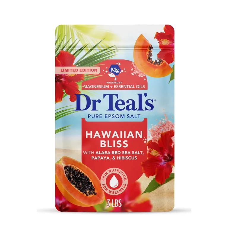Dr Teals Pure Epsom Salt Limited Edition -Hawaiian Bliss -3LBS