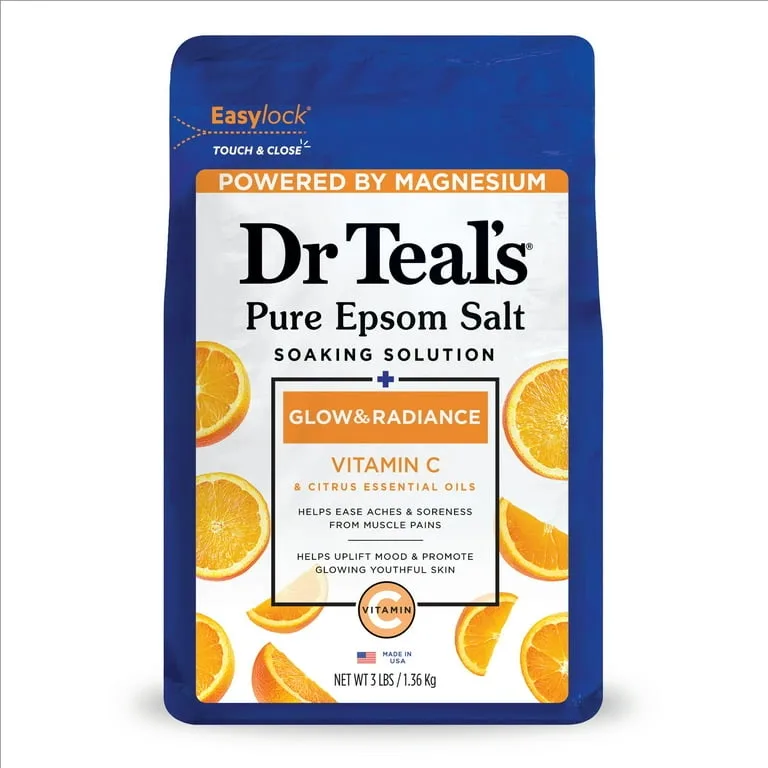 Dr Teals Pure Epsom Salt -Glow & radiance vitamin c - 3lbs