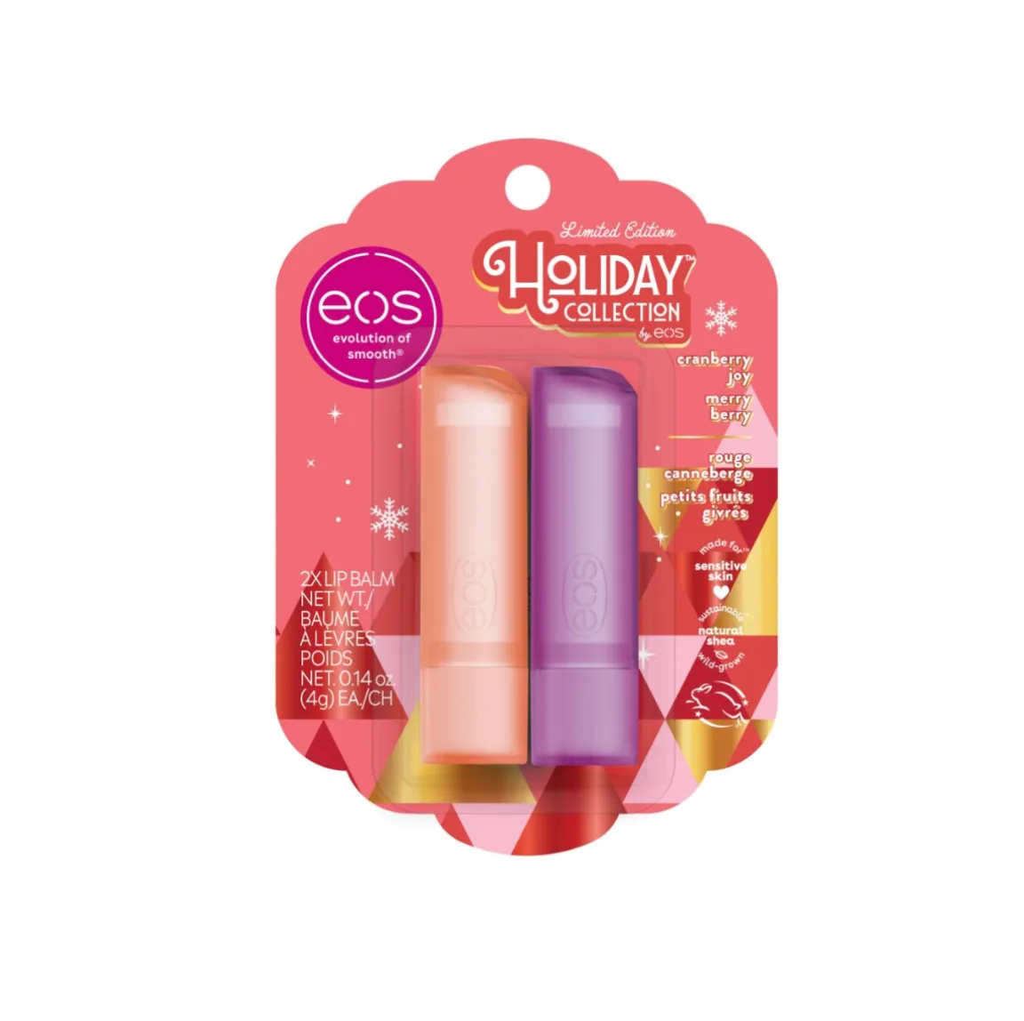 Eos Holiday Lip balm gift set- cranberry joy & merry berry