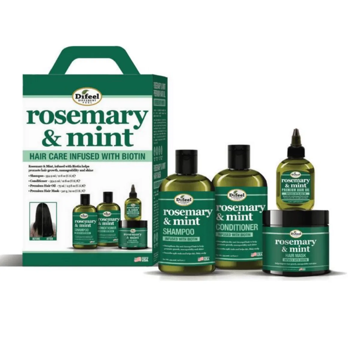 Difeel Rosemary & mint hair growth set of 4
