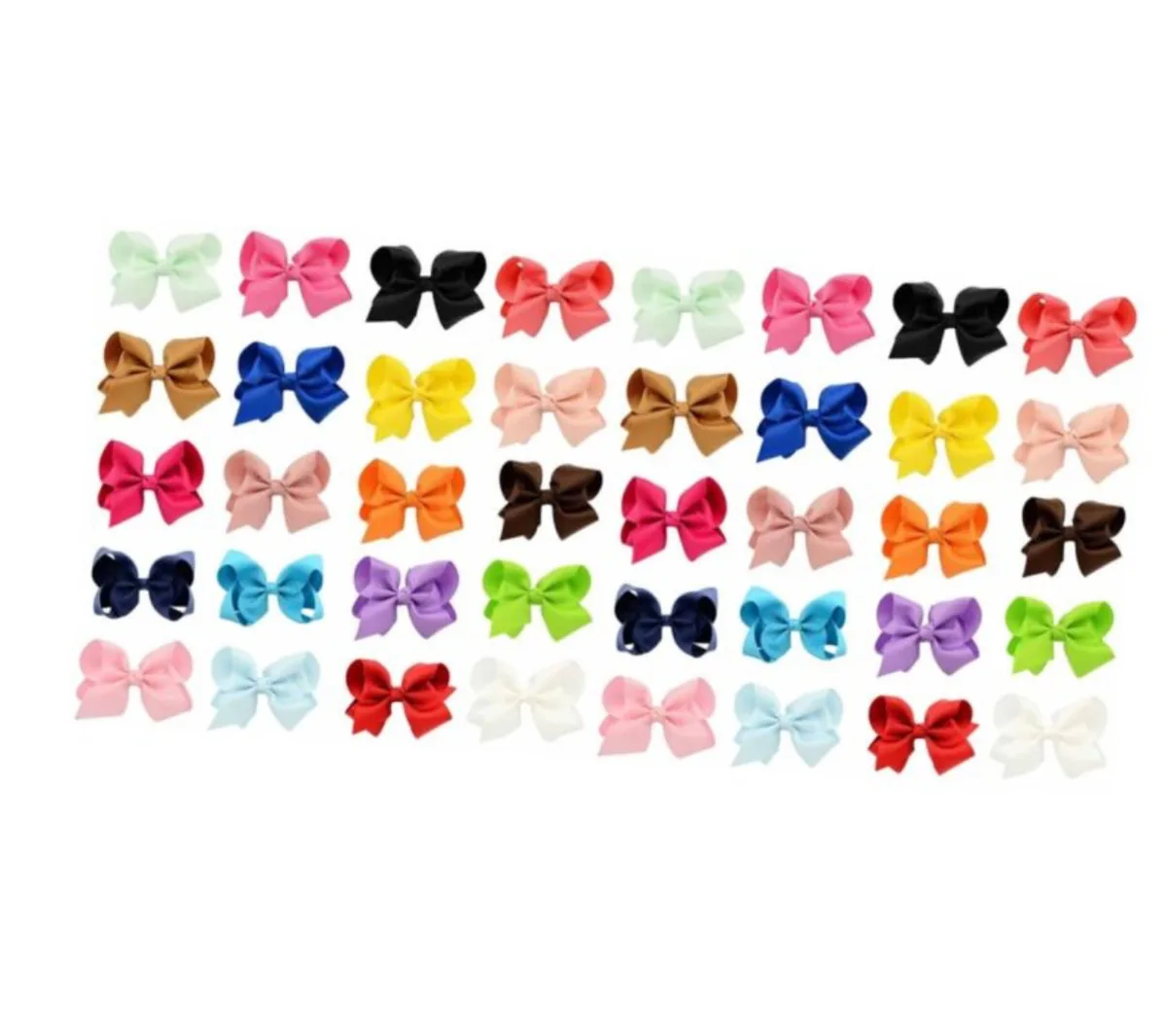 mini bow clips ribbons set-6in1