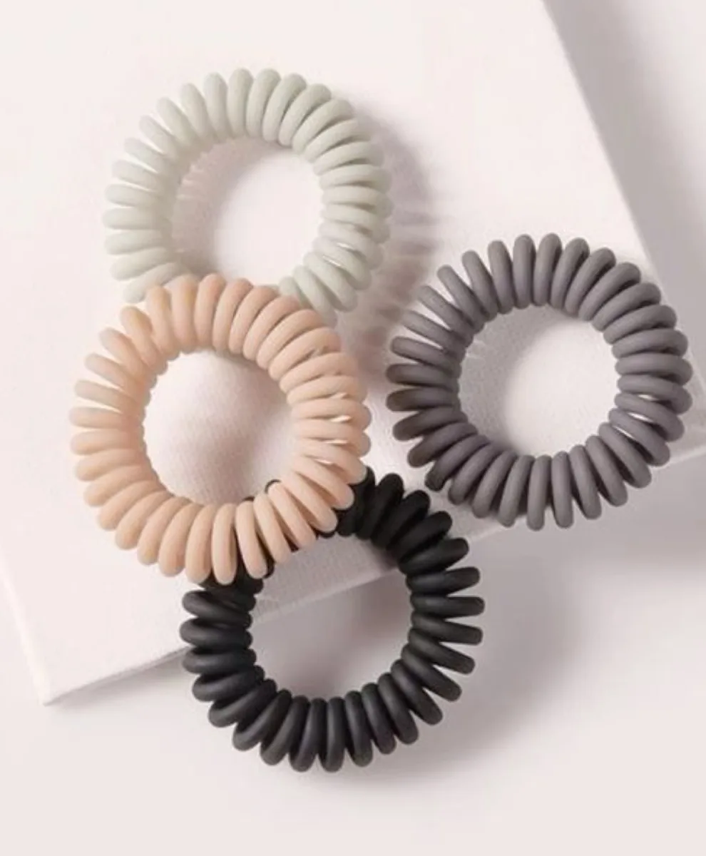 Spiral mini hair ties -4in1
