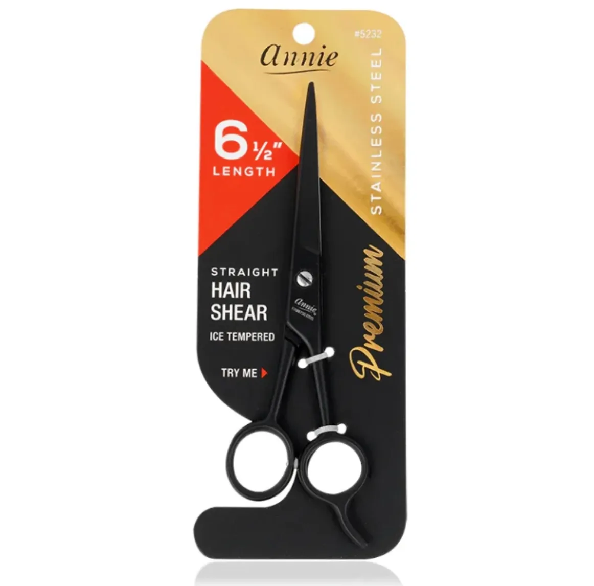 Annie premium stainless steel straight hair shears -silver
