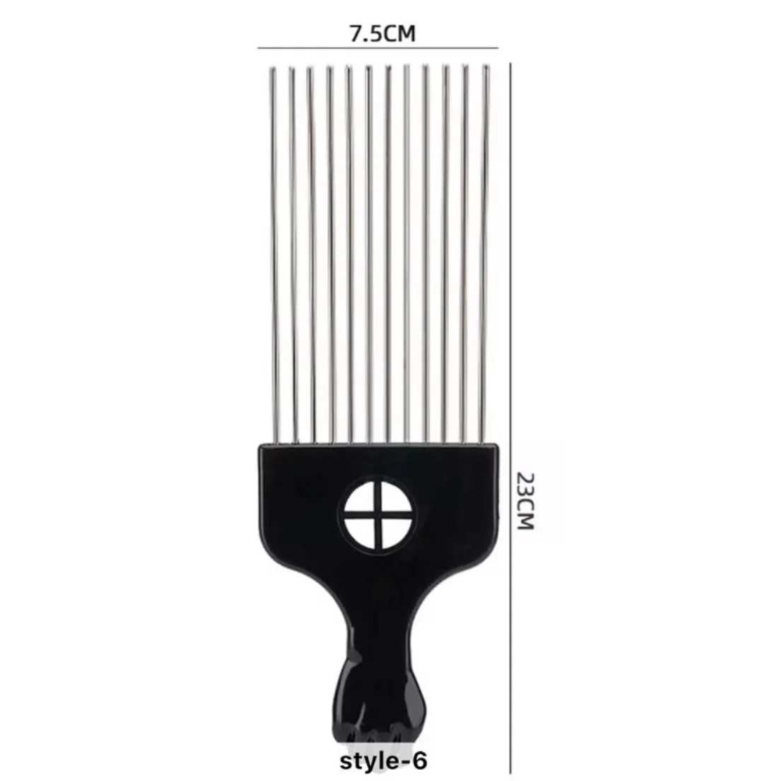 Long Metallic afro comb