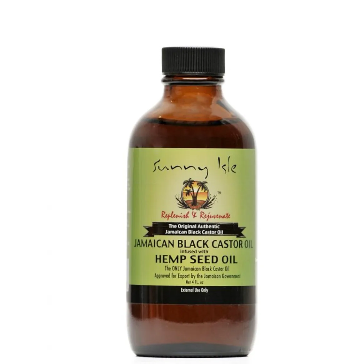 Sunny Isle Jamaican Black Castor Oil infused with Hemp Seed Oil-4oz/120ml